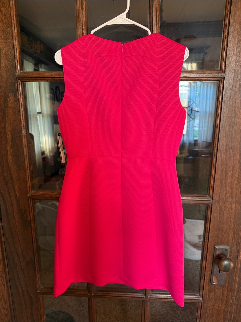 Tahari Arthur S Levine Raspberry Pink Textured Sheath Dress Petite 6P NWT Preppy - Picture 7 of 7